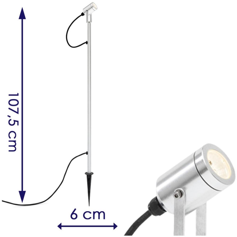 KONSTSMIDE Monza LED Erdspießleuchte schwenkbarer Kopf alu Bild 1
