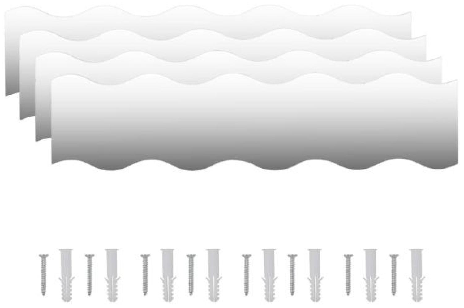 vidaXL Wandspiegel 4 Stk. 100x23 cm Glas in Wellen-Design 327465 Bild 1