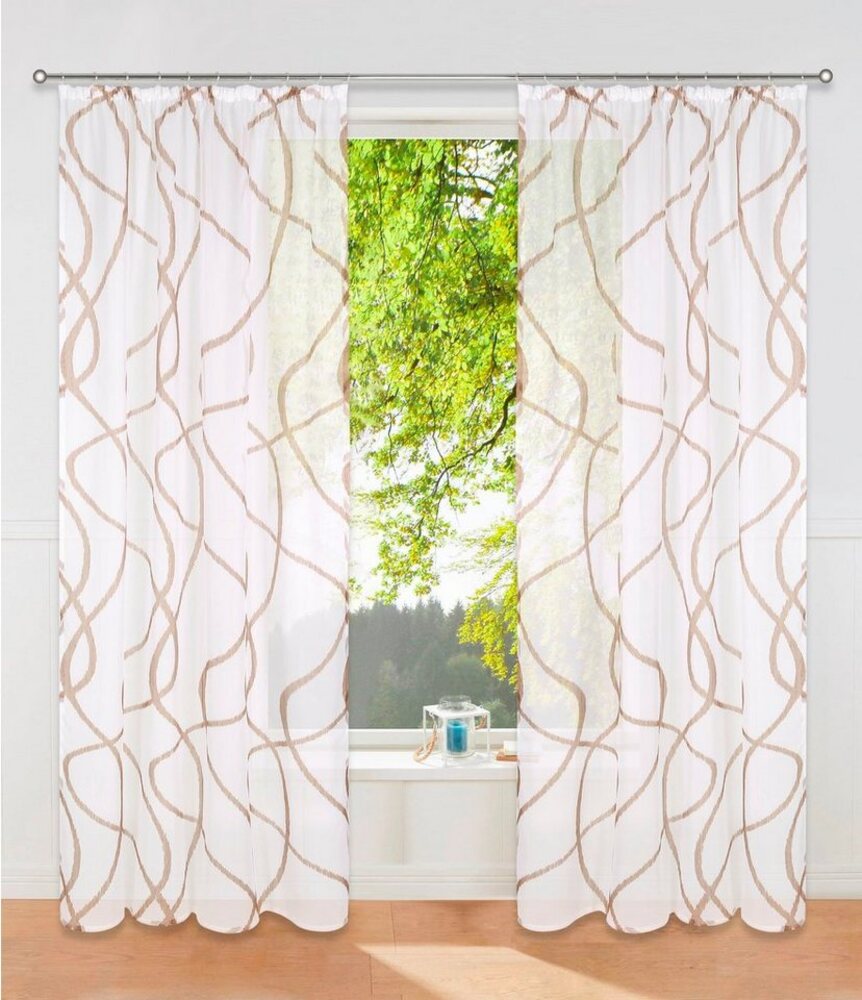 my home Gardine Bene, Kräuselband (1 St), transparent, Polyester, Transparent, gemustert, glatt, verschiedene Größen Bild 1