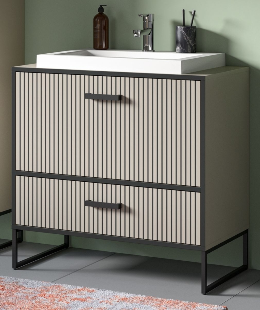 Waschbeckenunterschrank mit Waschbecken Scana in sand 80 cm Bild 1