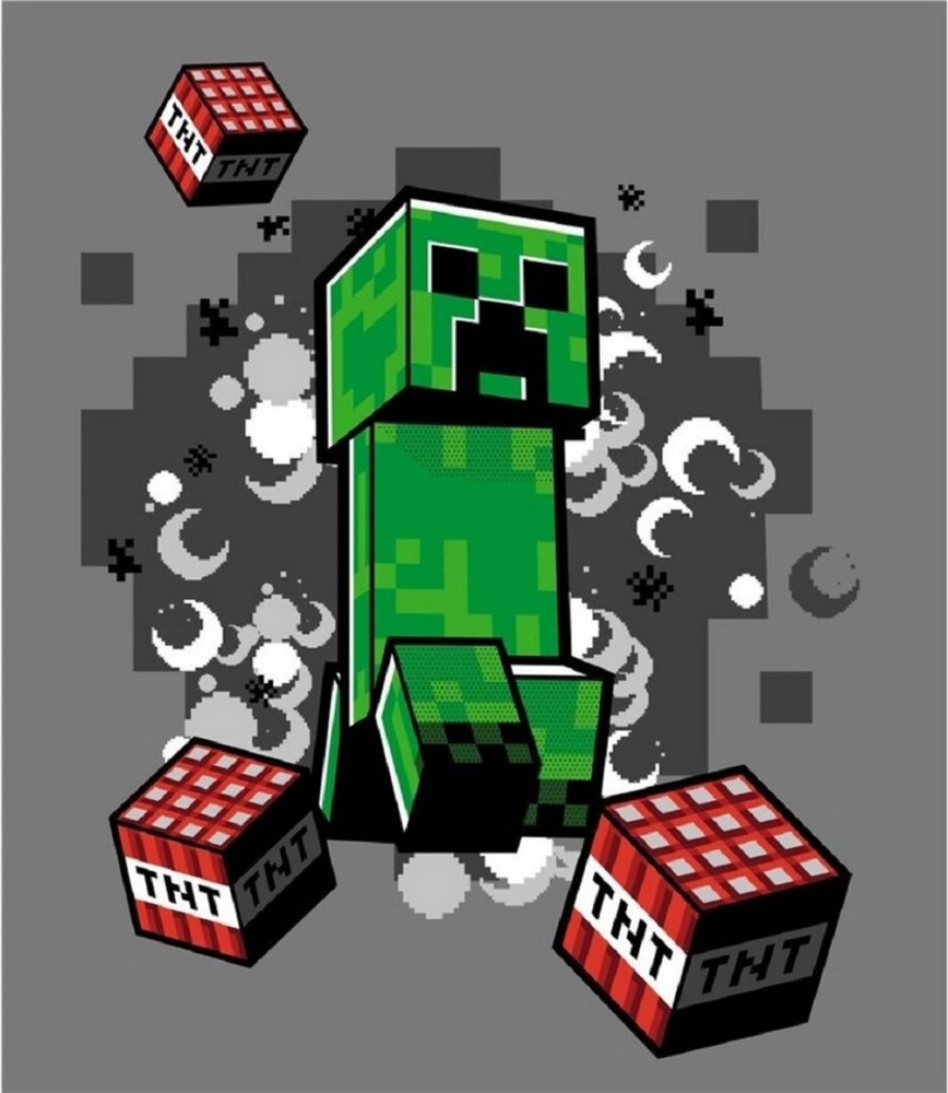 Minecraft Flanell Blanket 130x160 cm – Kuscheldecke für Kinderzimmer und Gamer Bild 1