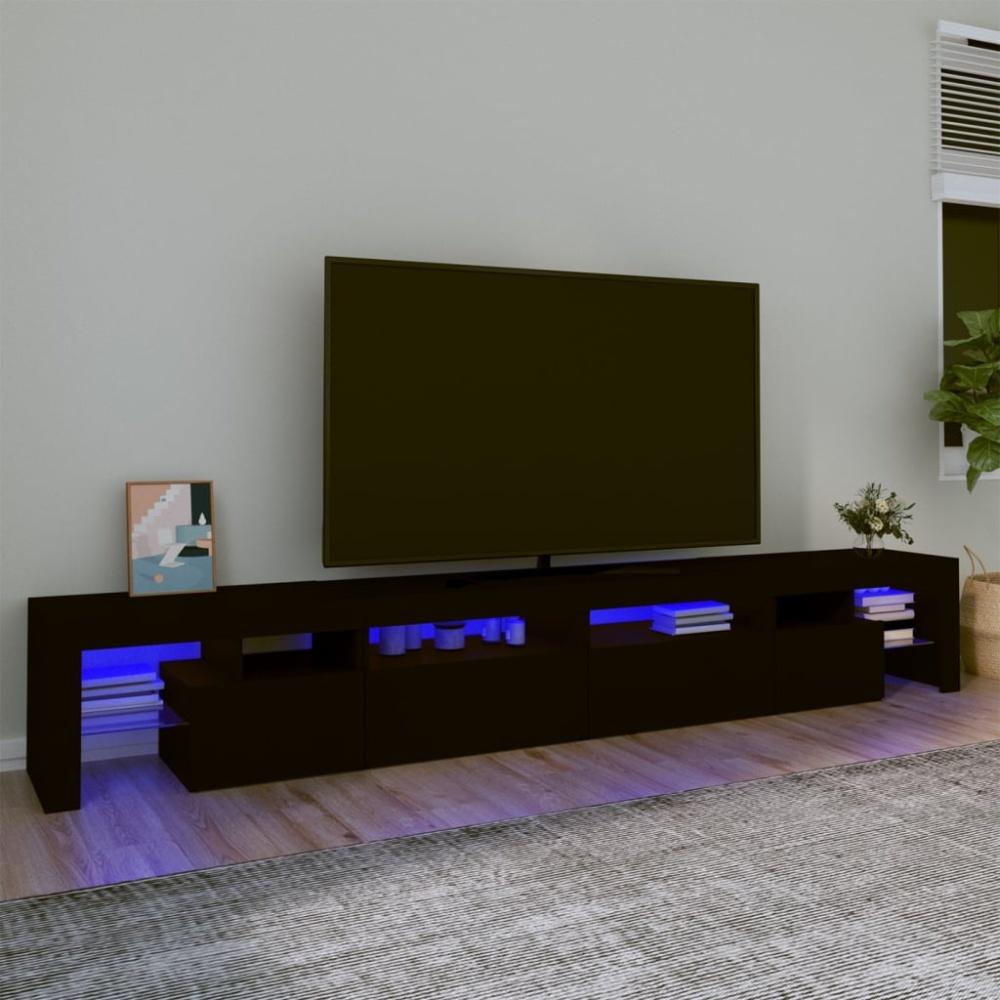 vidaXL TV-Schrank mit LED-Leuchten Schwarz 260x36,5x40 cm 3152819 Bild 1