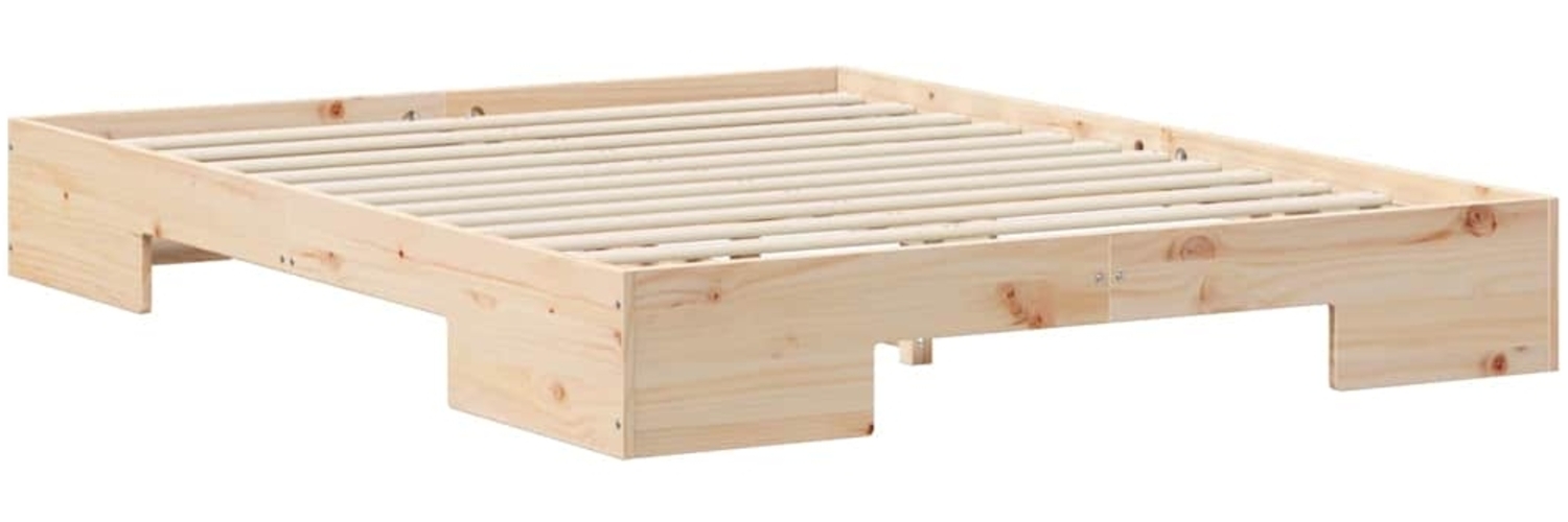 vidaXL Bodenbettgestell Braun 150 x 200 cm Massivholz Kiefer 873025 Bild 1