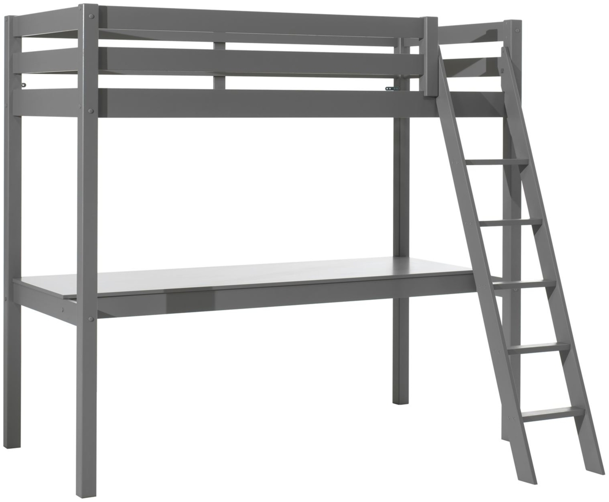 Hochbett Karolina 209x165x190 Kinderbett Massivholz grau Bild 1