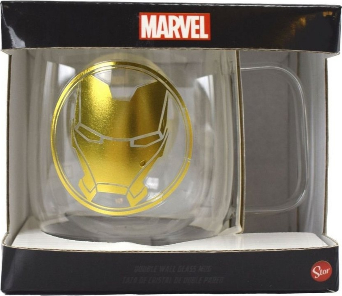 Glastasse mit Doppel-Wand Iron-Man ca. 290 ml Avengers Sammlertasse aus Glas Bild 1