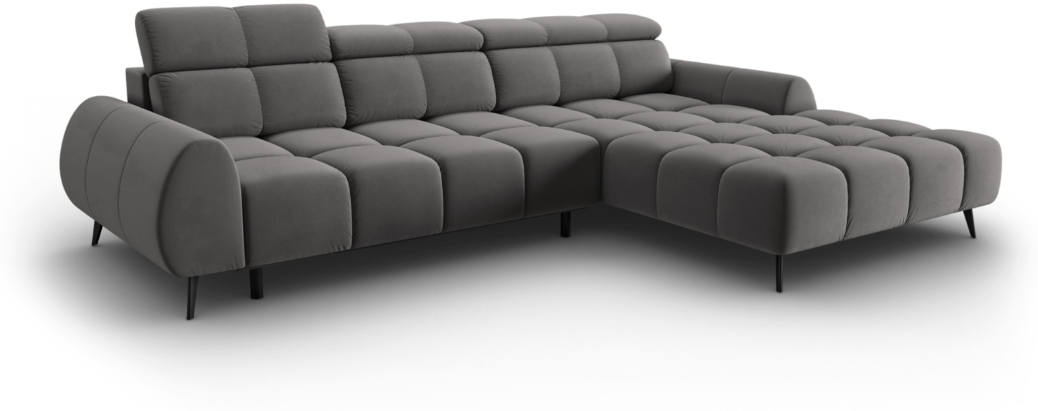 Micadoni Ecksofa Alyse 5-Sitzer Samt Hellgrau Rechts Bild 1
