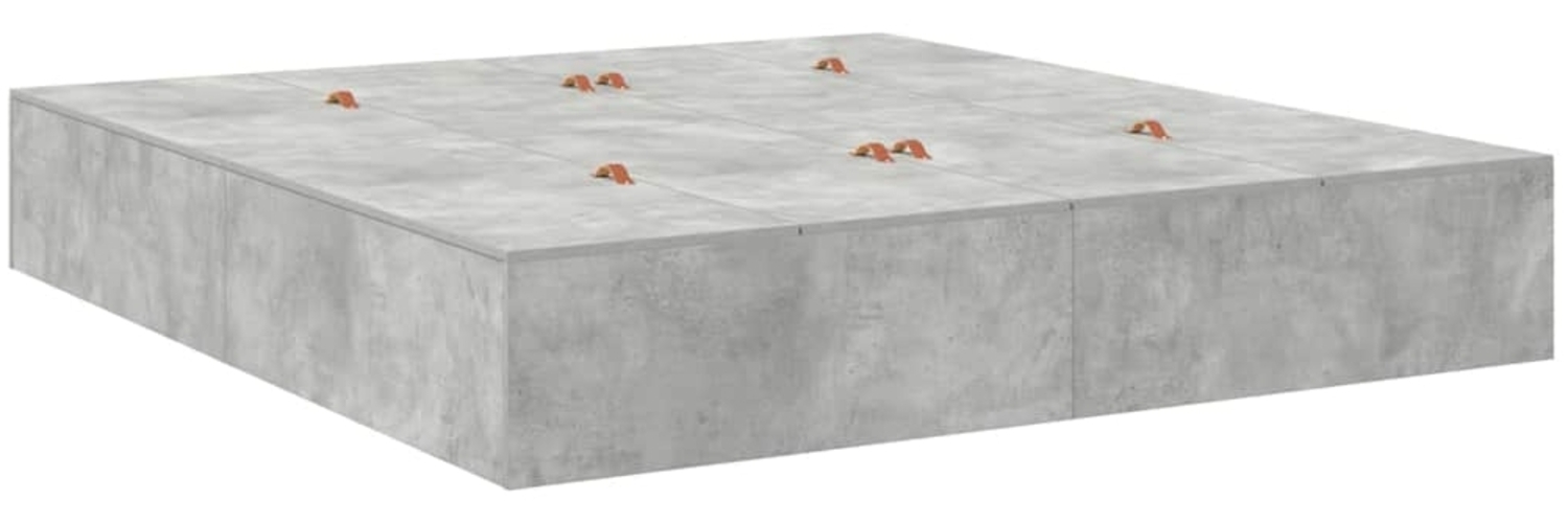 vidaXL Aufbewahrungsbettgestell Beton Grau 200 x 200 cm Holzwerkstoff 3335360 Bild 1