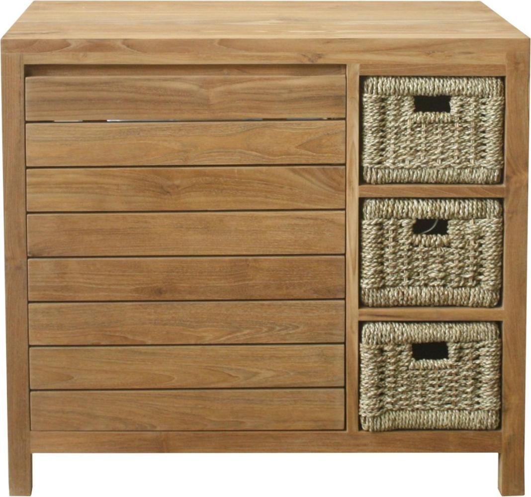 Waschbeckenunterschrank Lomma Teak Massivholz - Breite vom Unterschrank: 90 cm Bild 1