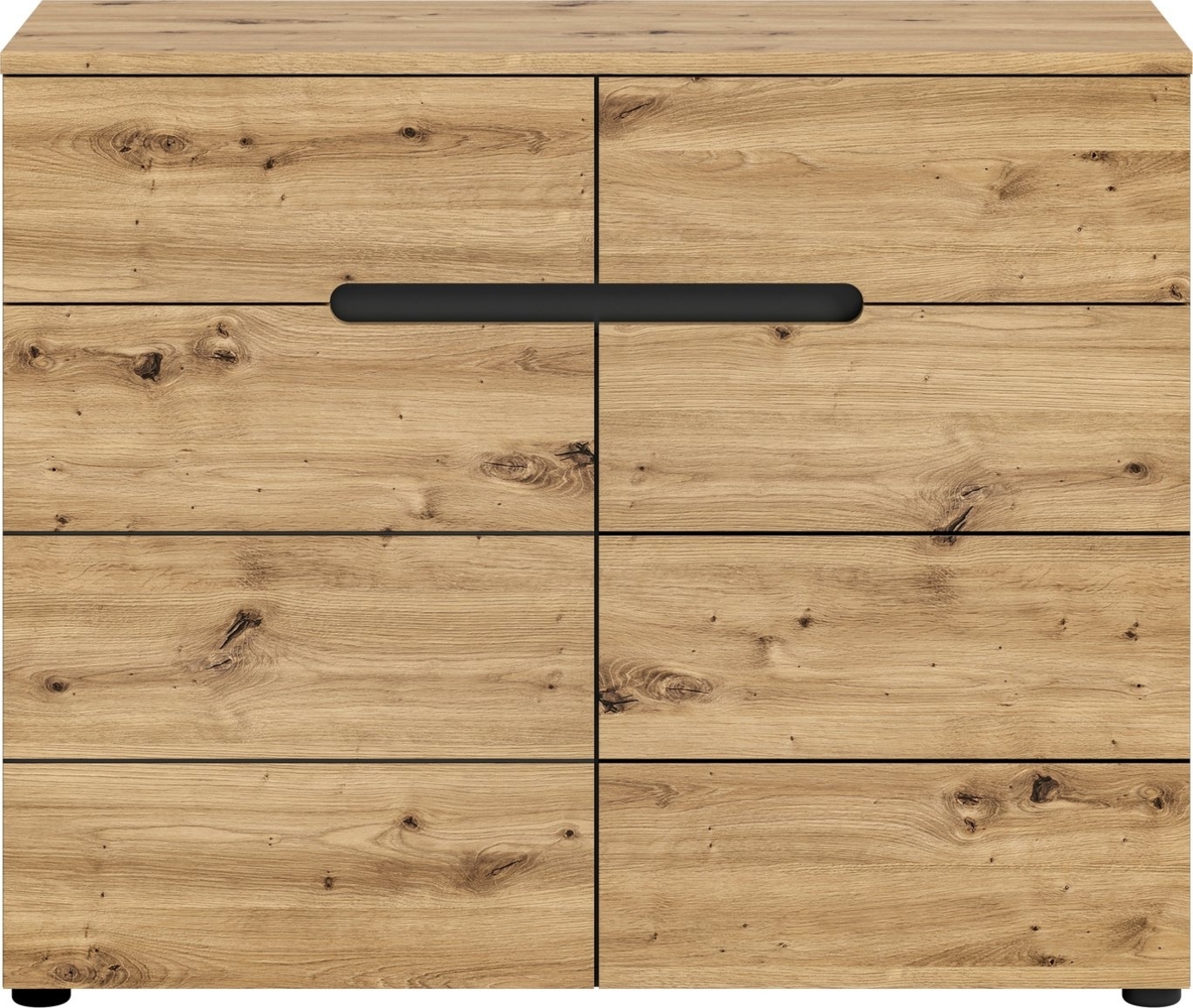 furnling Kommode Sideboard Cano, mit 2 Türen, 4 Fächer, 2 Schubladen, natur, Garderobenmöbel, Flurmöbel Bild 1