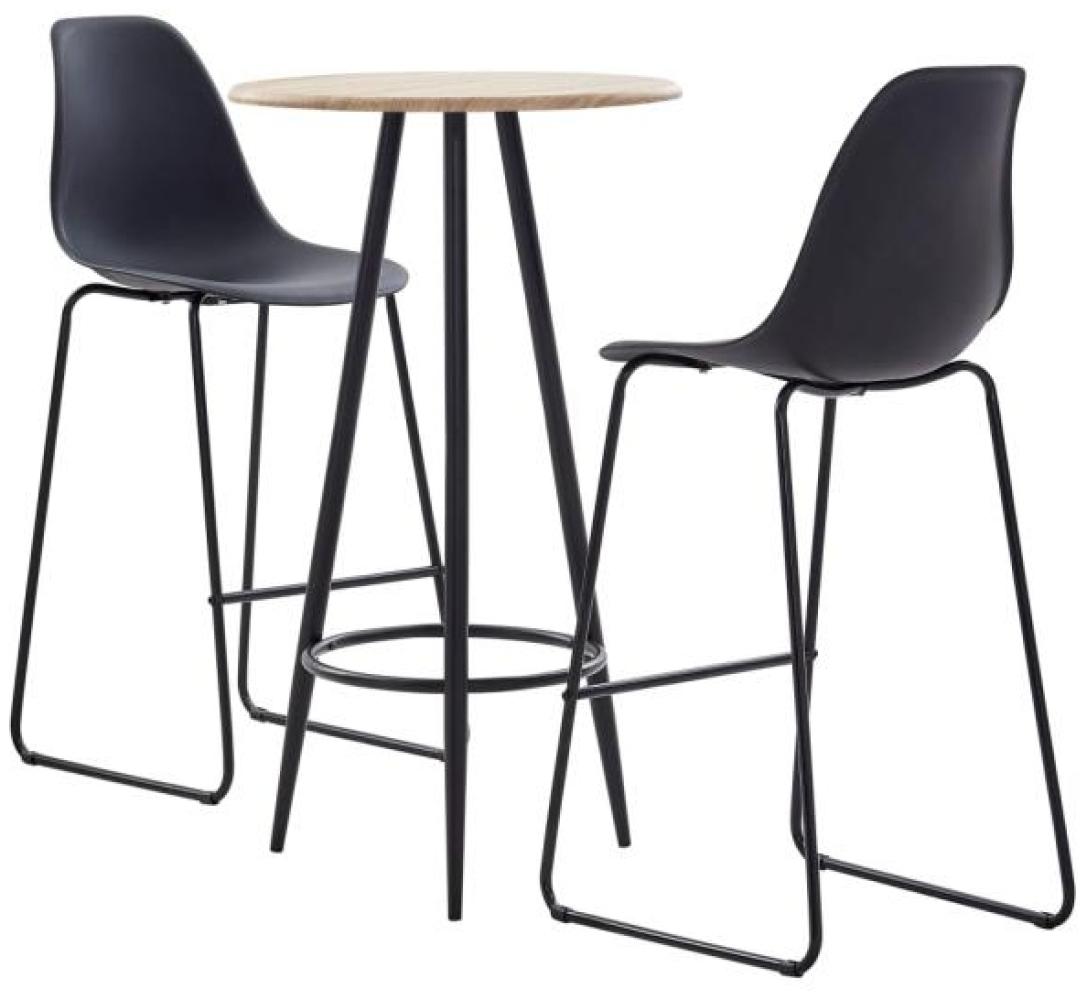 vidaXL 3-tlg. Bar-Set Kunststoff Schwarz [279806] Bild 1