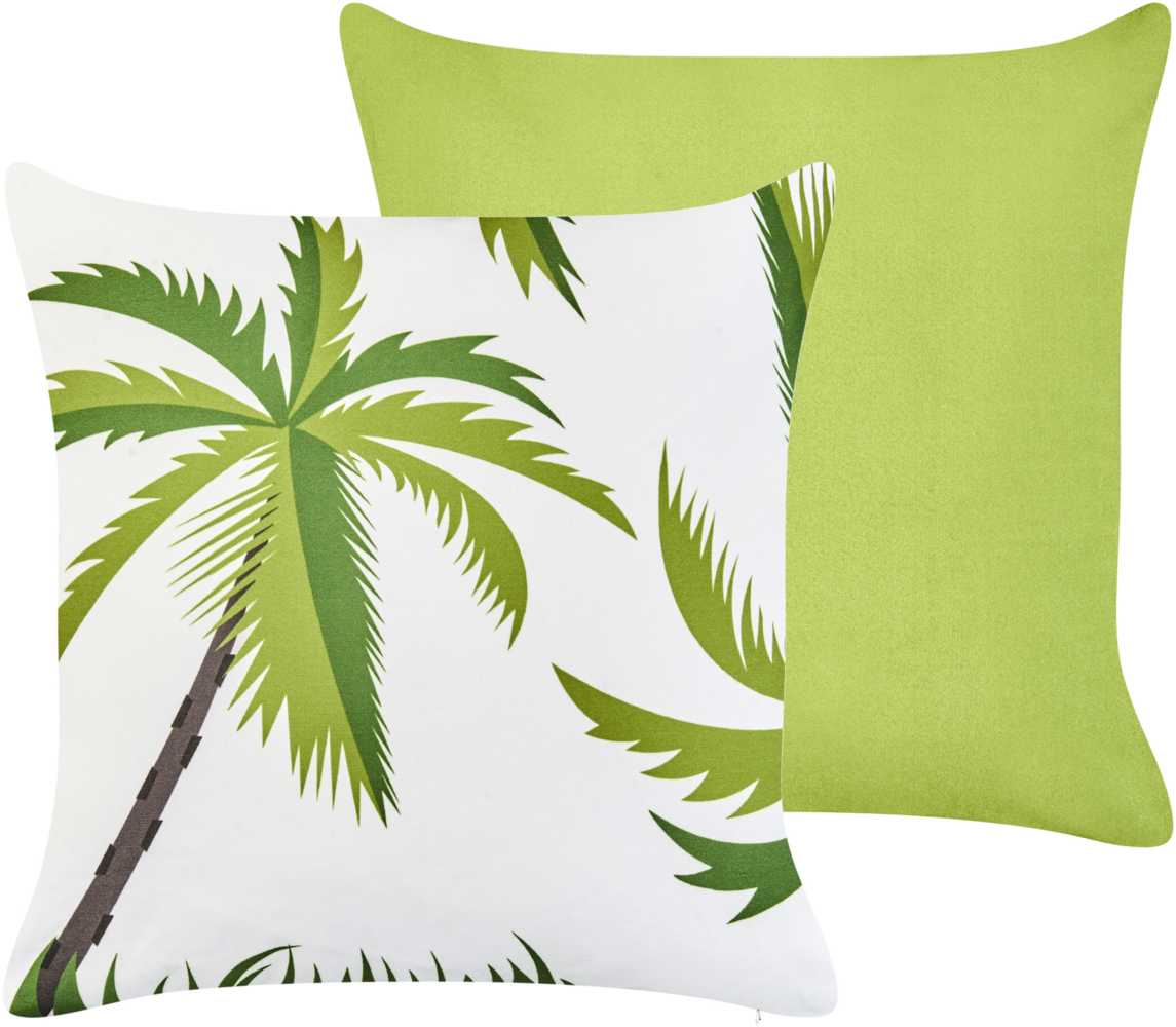 Gartenkissen 2er Set SEASIDE Pflanzenmuster 45 x 45 cm Grün Bild 1