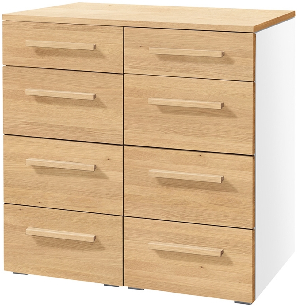 Hasena Kommode Quatrine weiss Eiche bright, geölt teilmontiert Bild 1