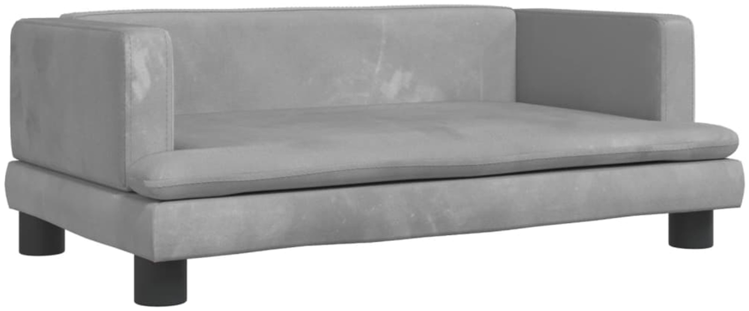 vidaXL Hundebett, Hellgrau, 80 x 45 x 30 cm, Samt Bild 1