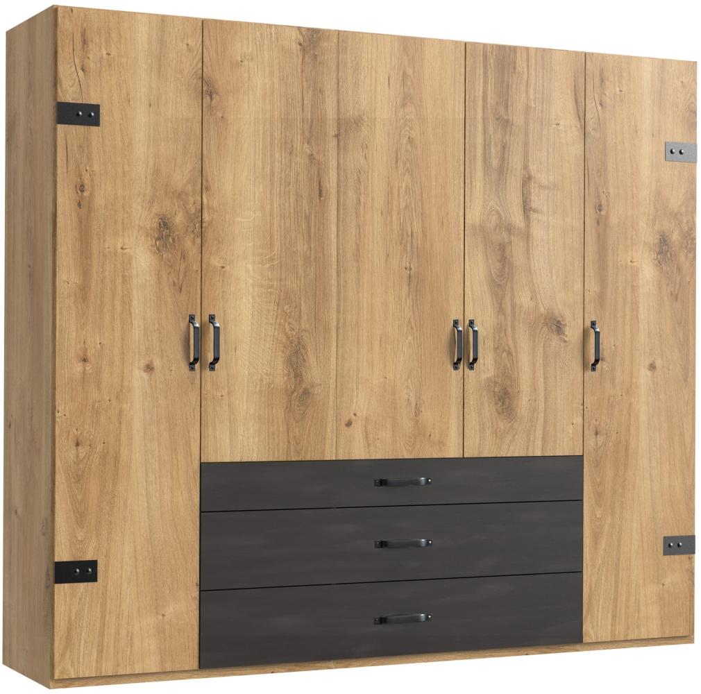 Kleiderschrank >Detroit< (BxHxT: 250x216x58 cm) in Plankeneiche Bild 1