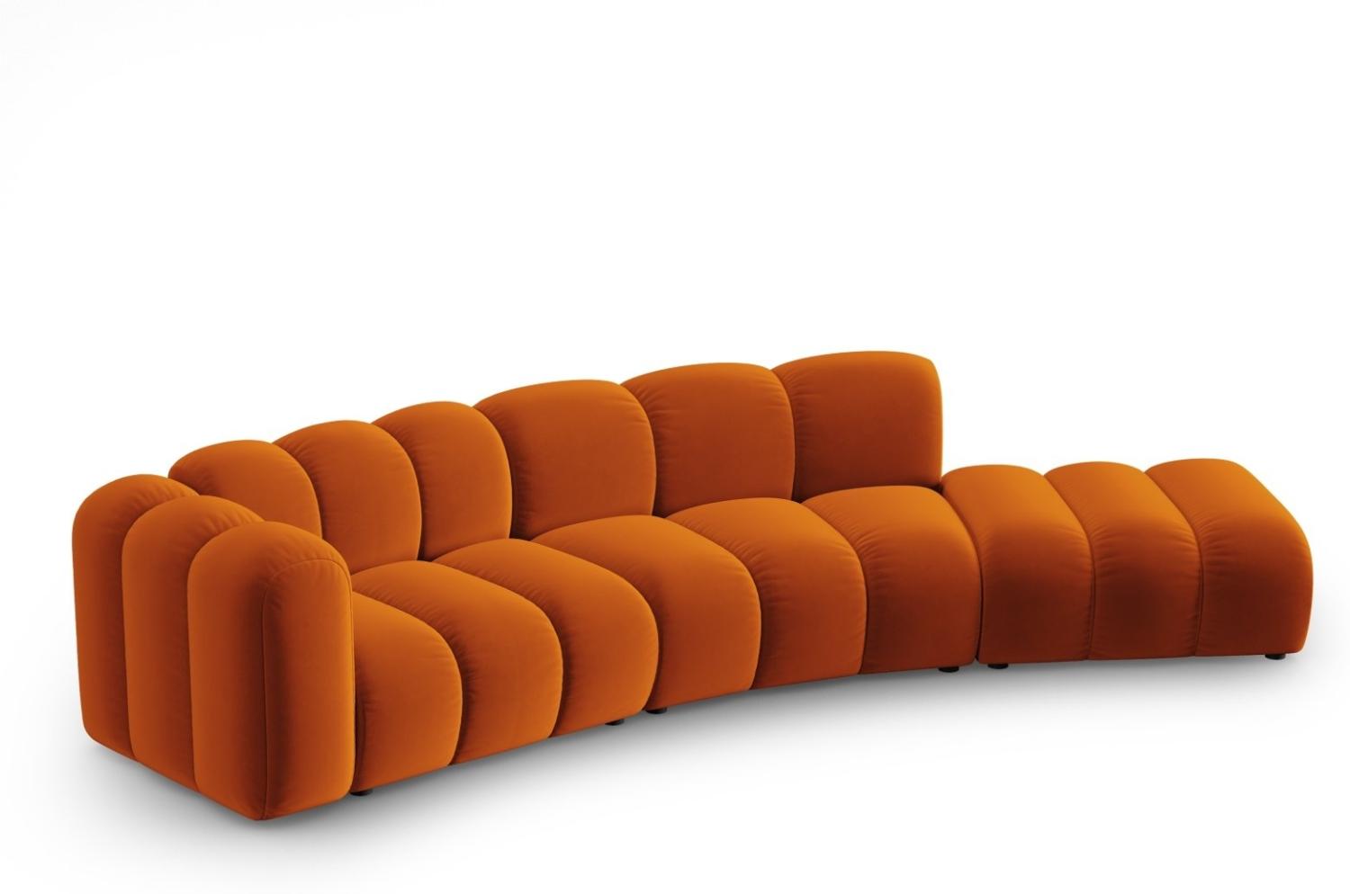 Micadoni 'Lupine' Modulares 5-Sitzer-Sofa, Samtstoff, Rechts, 70 x 166 x 335 cm, Terrakotta Bild 1