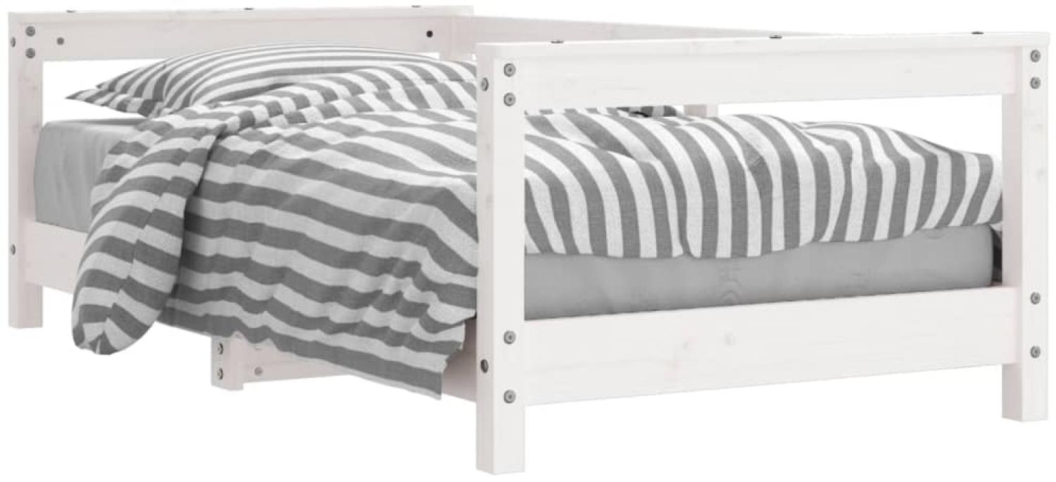 vidaXL Kinderbett Weiß 70x140 cm Massivholz Kiefer 834397 Bild 1