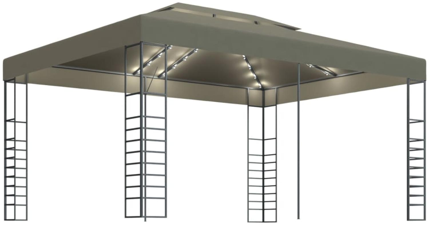 vidaXL Pavillon mit LED-Lichterkette 3x4 m Taupe 3070310 Bild 1