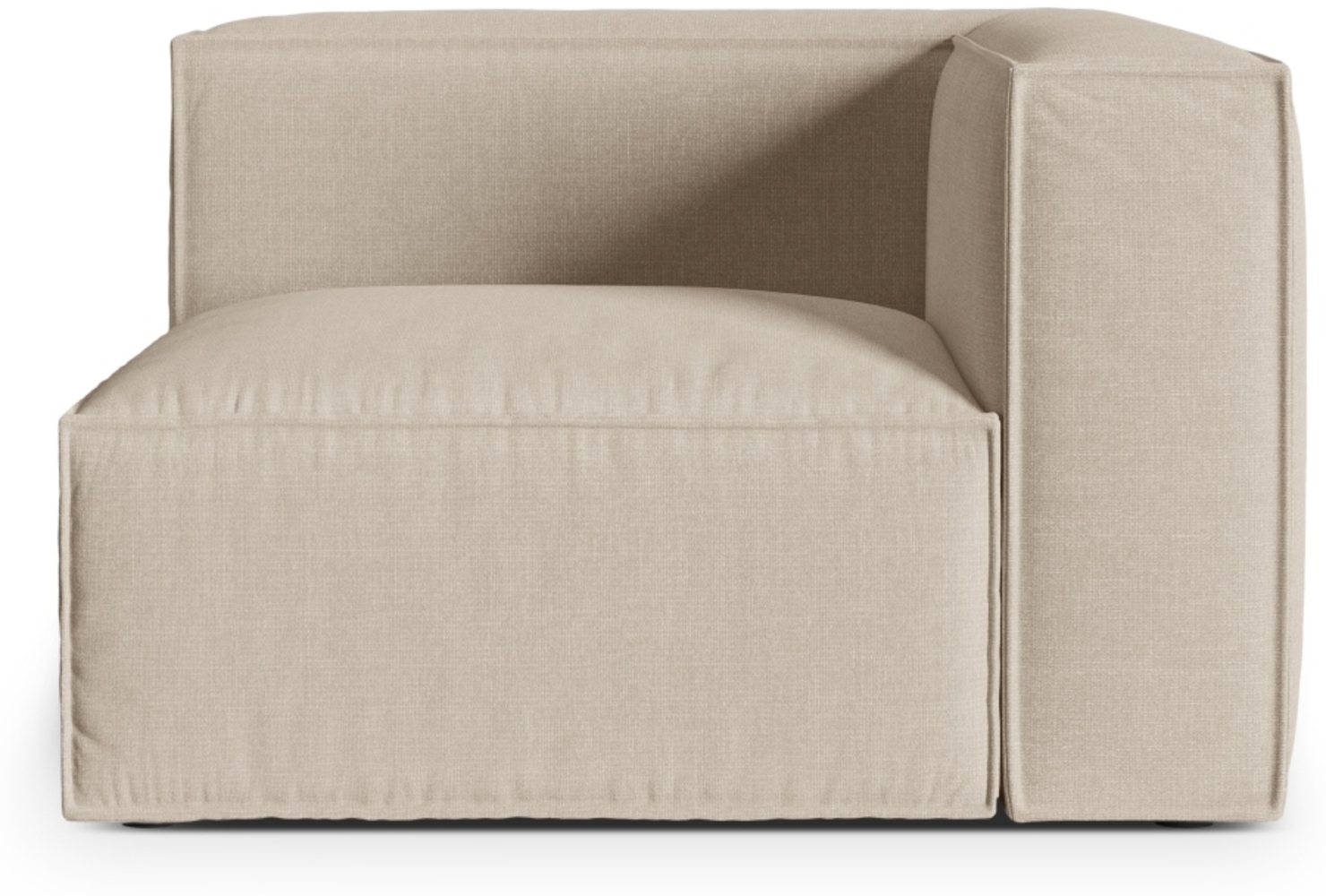 Micadoni Eckmodul Nuria 1-Sitzer Strukturierter Stoff Beige Bild 1