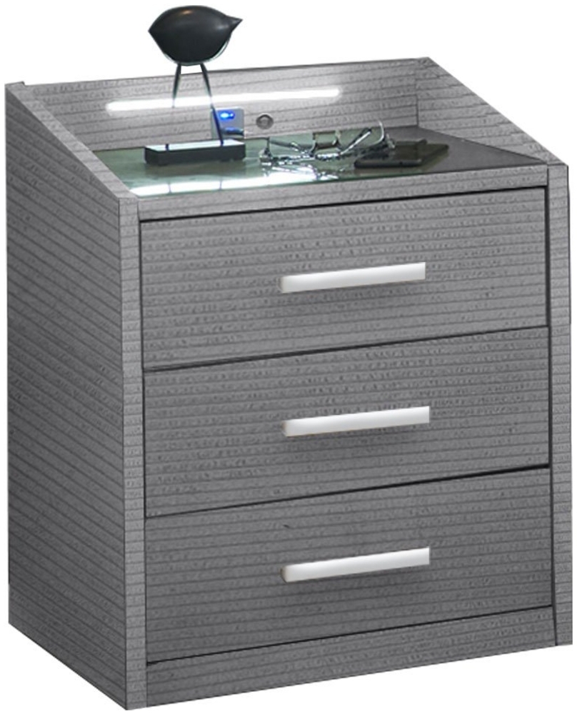 Nachttisch Melea / Moon, Stoff, Grau, 47 x 61 x 46 cm Bild 1