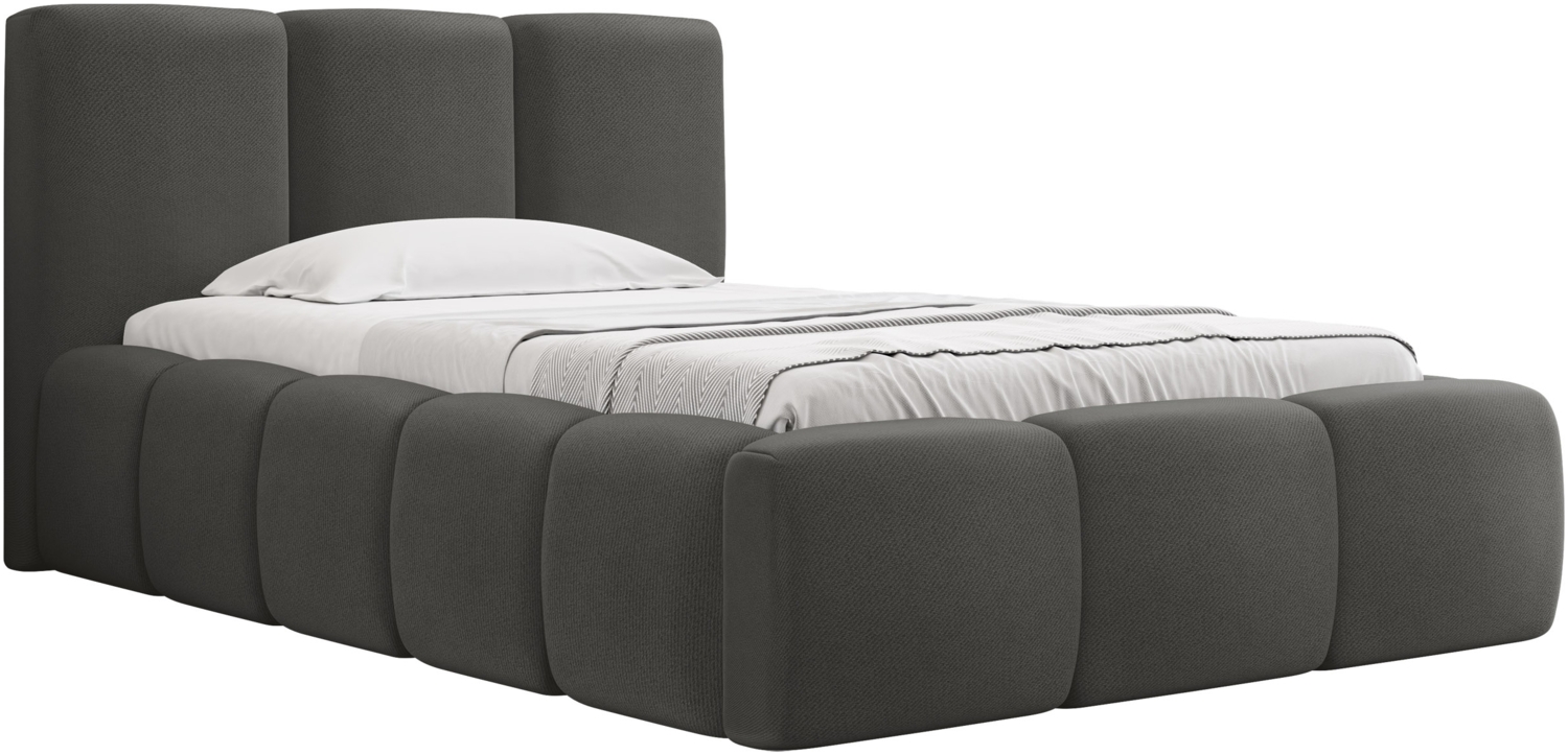 Mirjan24 'Koweni' Polsterbett mit Bettkasten, Bouclé, Dunkelgrau, 90x200 cm Bild 1