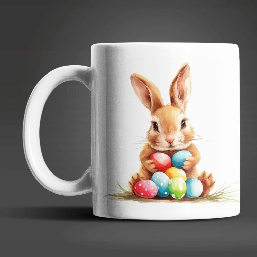 WS-Trend Tasse Osterhase Ostereier Ostern Bunny Kaffeetasse Teetasse Geschenkidee, Keramik Bild 1