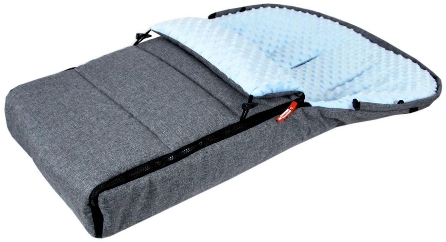 BabyLux Fußsack BABYLUX Fußsack MINKY Kinderwagen Buggy Fleece Babyschale Thermo, Grau + Blau Bild 1