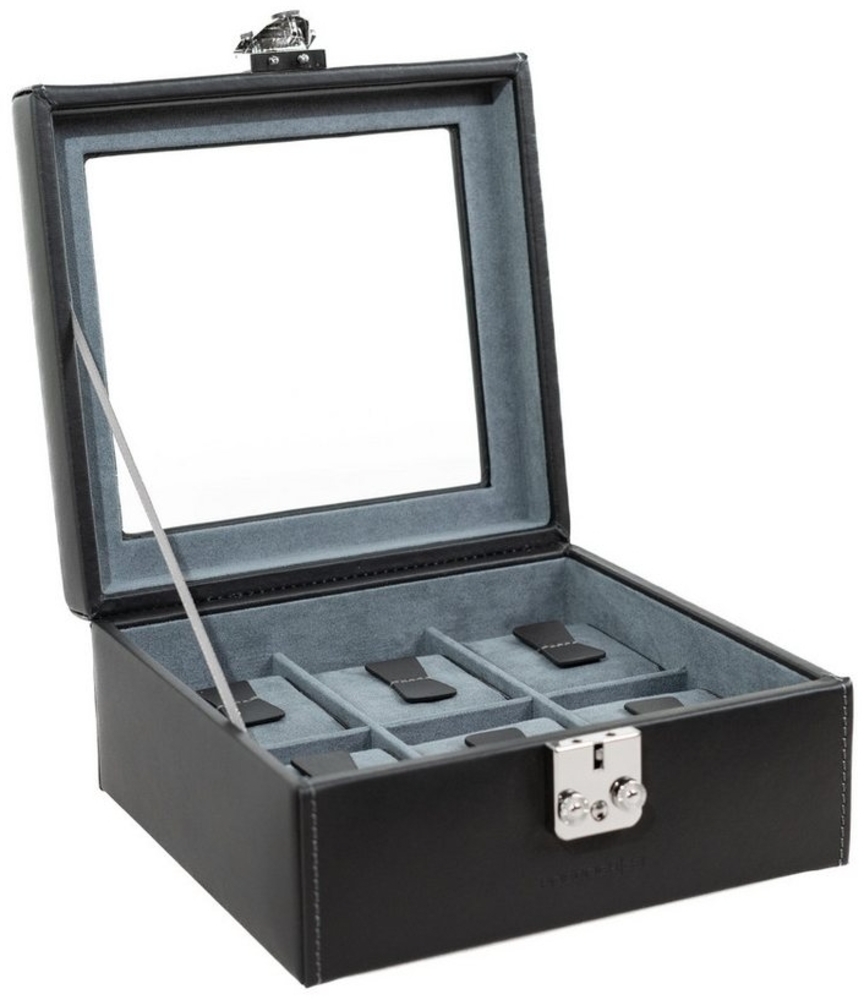 Friedrich23 Uhrenbox aus Leder Infinity mit Glasdeckel für 6 Uhren Bild 1