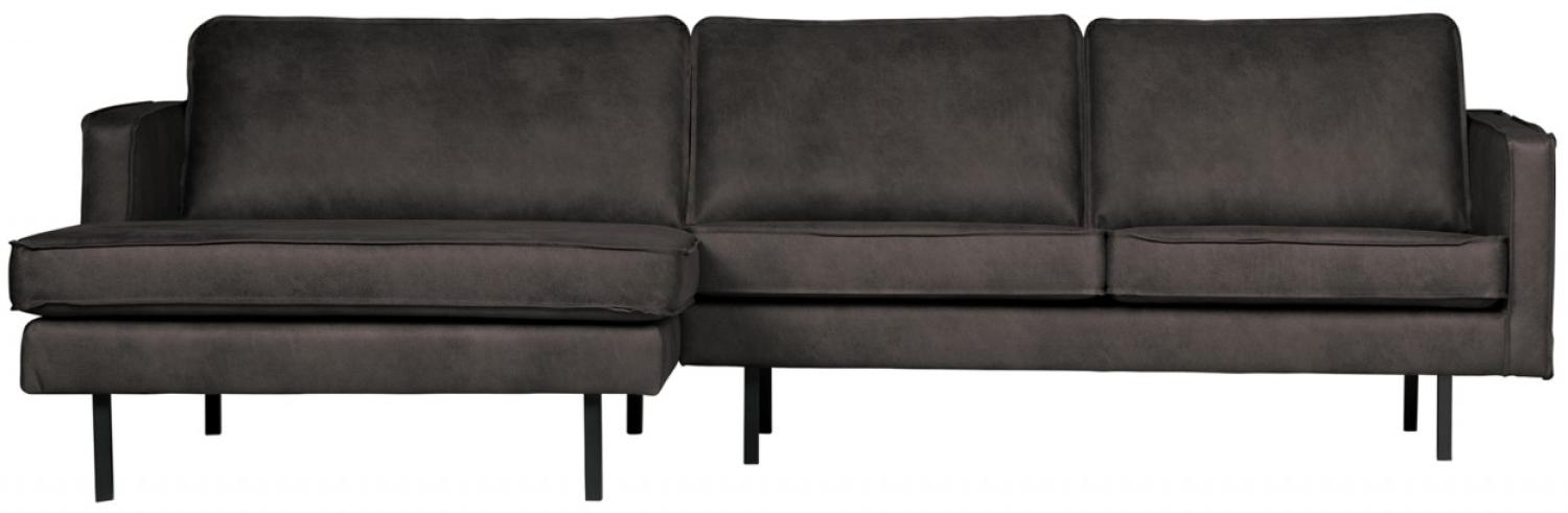 Ecksofa Rodeo Chaiselongue Lederoptik, links Schwarz Bild 1