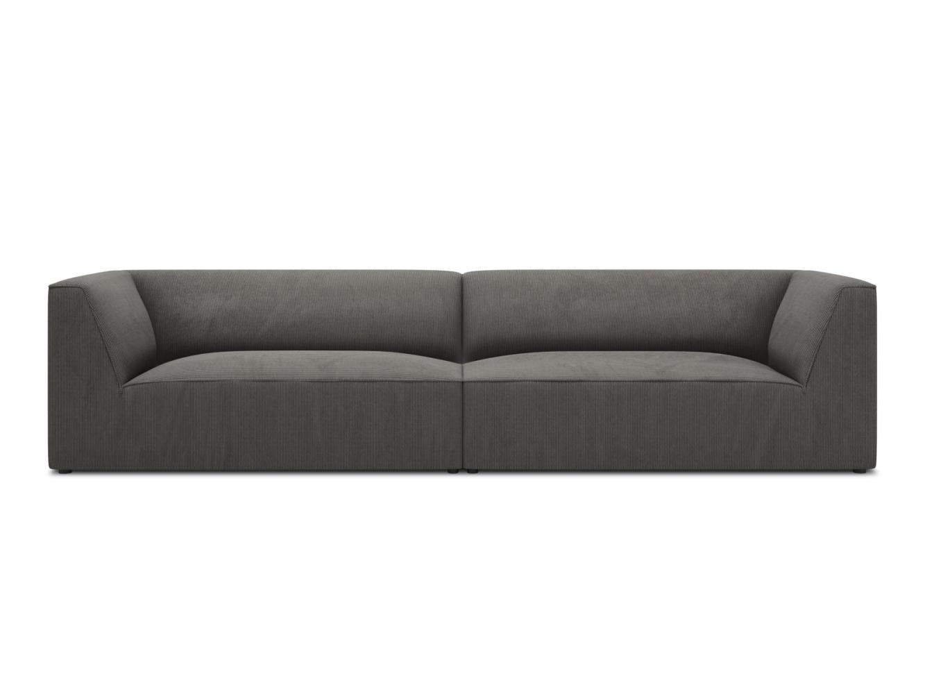 Micadoni 4-Sitzer Sofa Ruby | Bezug Dark Grey | Beinfarbe Black Plastic Bild 1