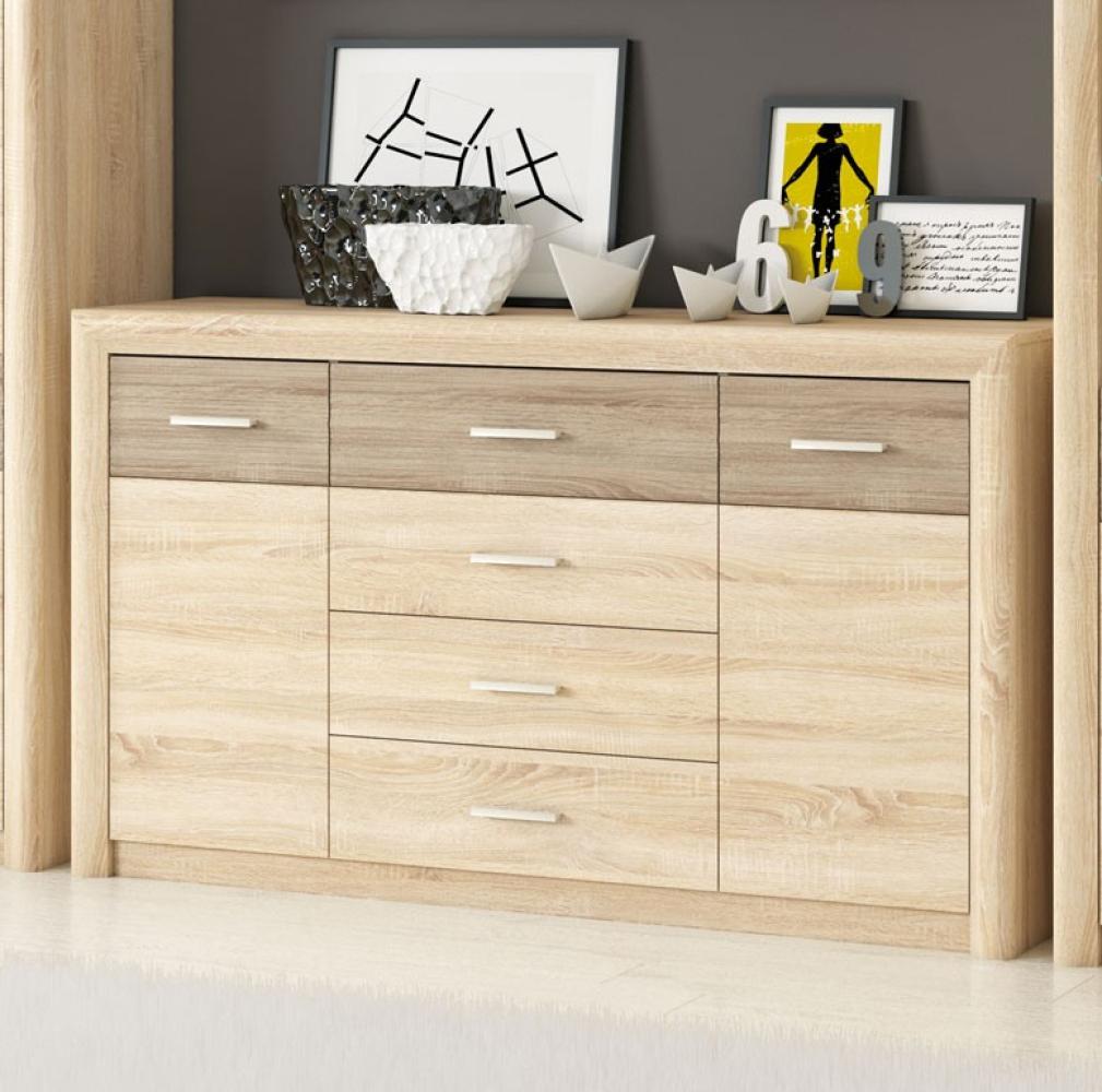 Sideboard Castel Kommode 165cm Sonoma Eiche hell Trüffel Bild 1