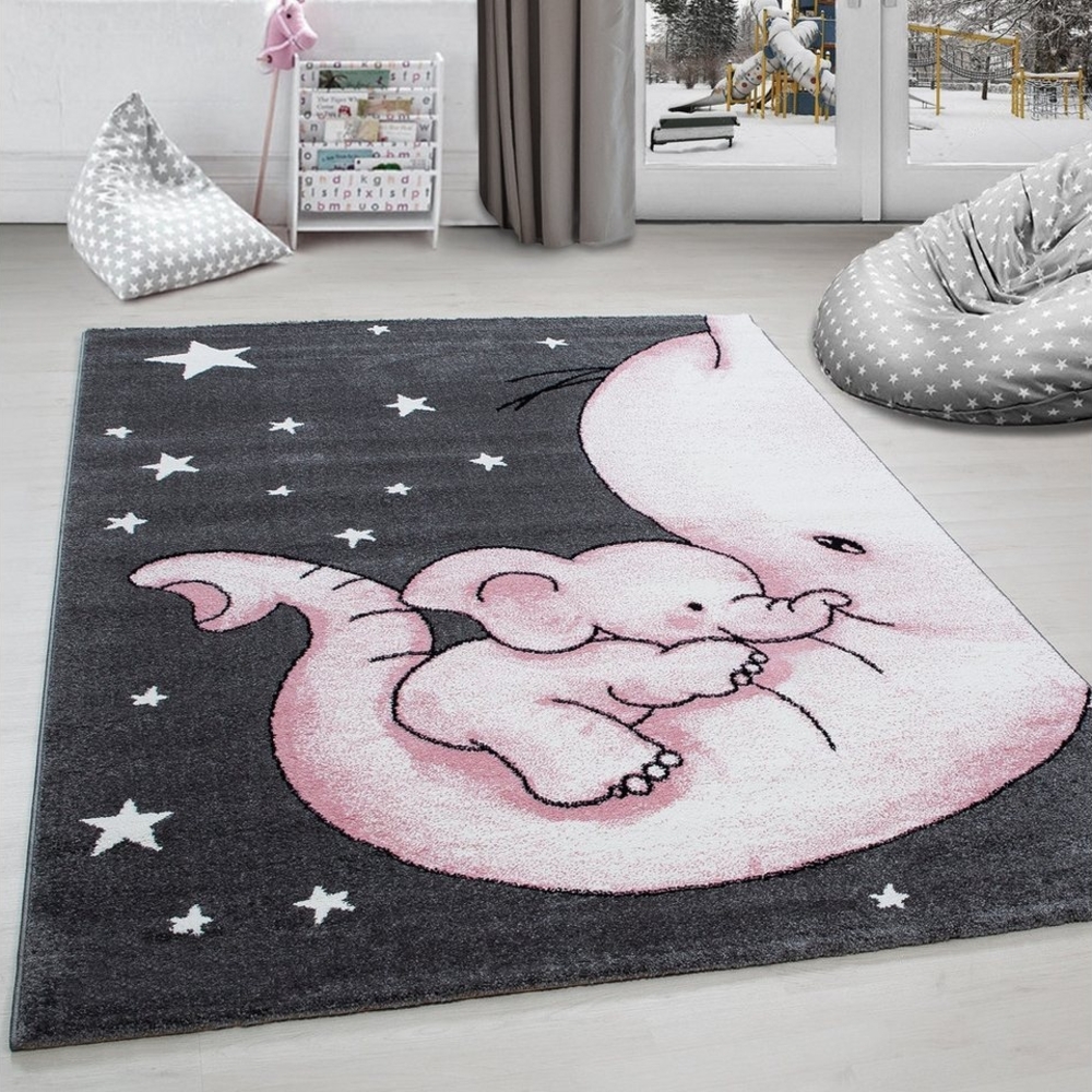 Carpettex Kinderteppich Elefant-Design, Läufer, Höhe: 11 mm, Kinderteppich Elefant-Design Baby Teppich Kinderzimmer Pflegeleicht Bild 1