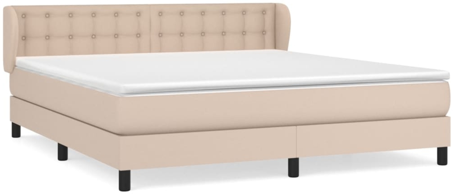 vidaXL Boxspringbett Matratze Cappuccino-Braun 160x200 cm Kunstleder 3127324 Bild 1