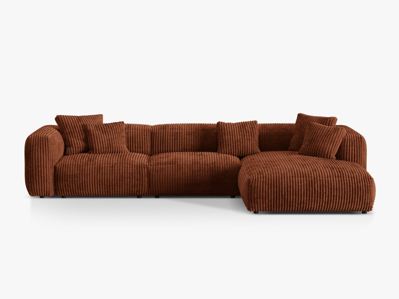 Micadoni Ecksofa Martina 3-Sitzer Kord Ziegel Rechts Bild 1