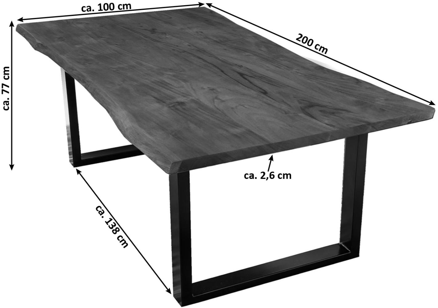 TISCHE & BÄNKE Tisch 200x100 Akazie Nussbaumfarbig Bild 1