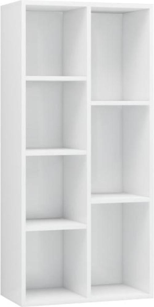 vidaXL Bücherregal Hochglanz-Weiß 50x25x106 cm Holzwerkstoff 801113 Bild 1