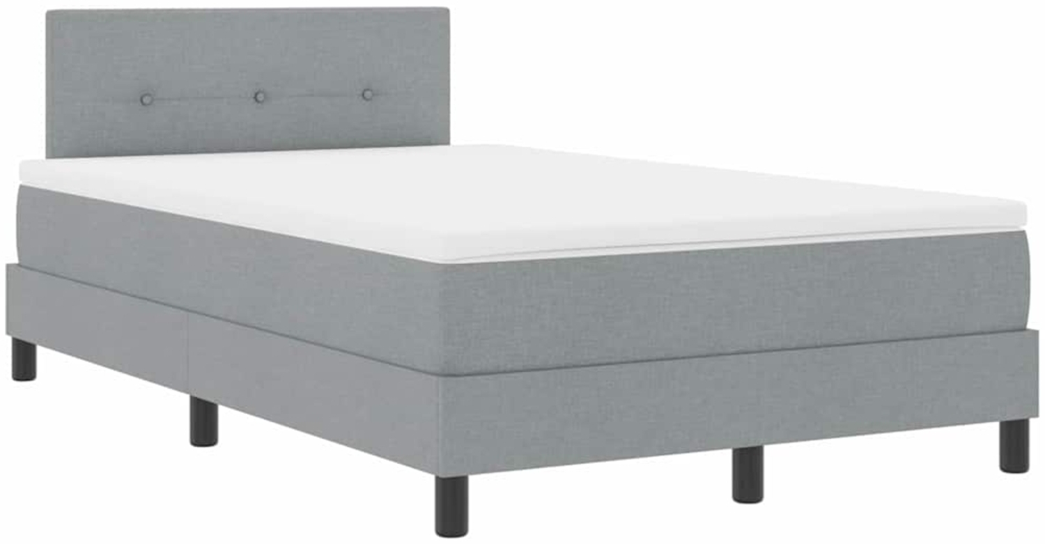 vidaXL Boxspringbett mit Matratze Hellgrau 120 x 200 cm Stoff 3342198 Bild 1