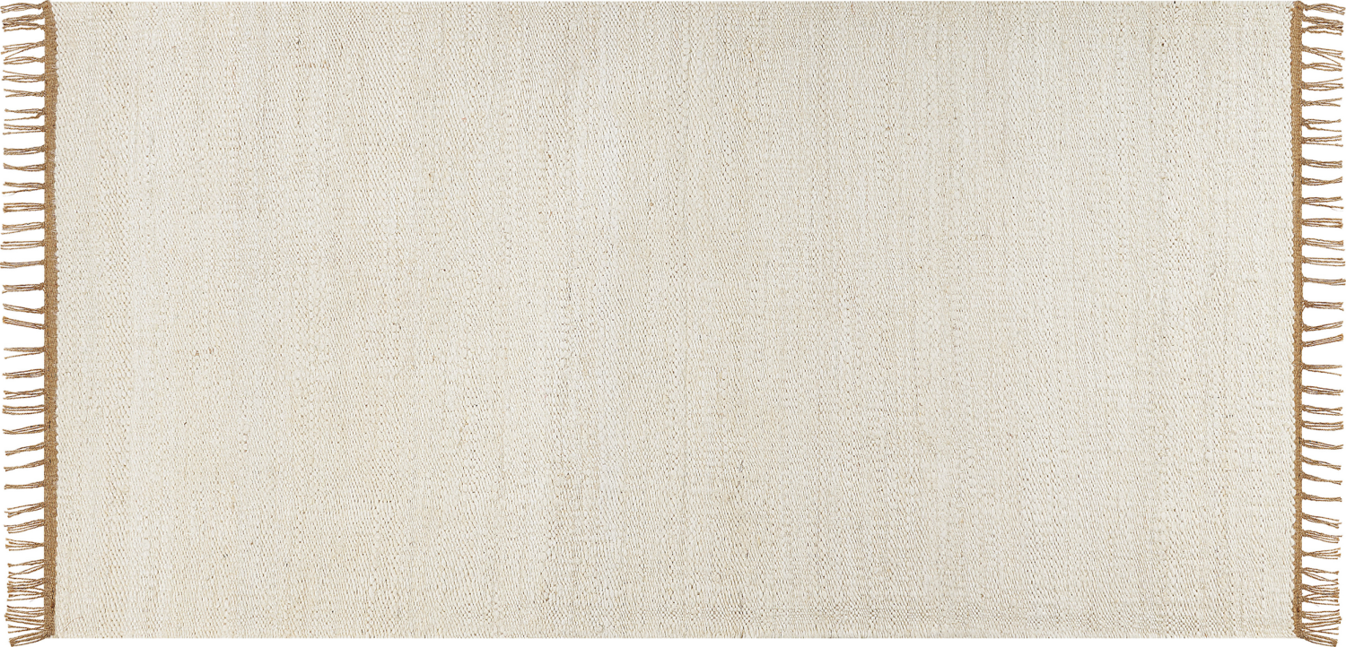 Teppich Jute hellbeige 80 x 150 cm Kurzflor zweiseitig LUNIA Bild 1