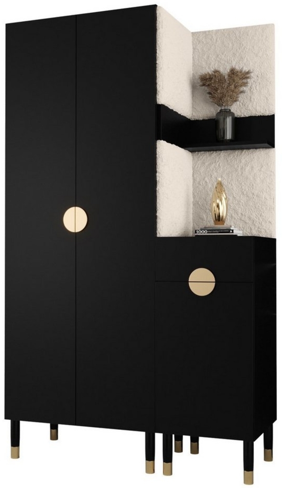 ABIKS MÖBEL Kompaktgarderobe PALERMO Set 6 Garderobe mit gepolsterten Paneelen, Industriell Design Bild 1