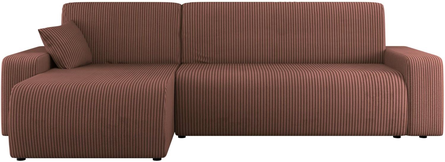 Ecksofa Pixalo L Cord mit Schlaffunktion und Bettkasten (Farbe: Poso 29) Bild 1