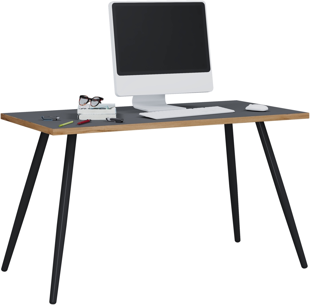 VCM Schreibtisch Salia 920923 Anthrazit / Honig-Eiche H. 70 x B. 138 x T. 80 cm Bild 1