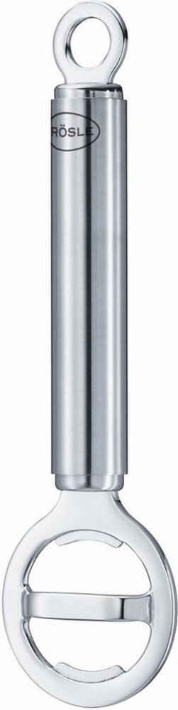 RÖSLE Kapselheber, hochwertiger Flaschenöffner mit Rundgriff und Aufhängeöse, unverbogene Kronkorken, Edelstahl 18/10, Spülmaschinengeeignet, Grau Bild 1