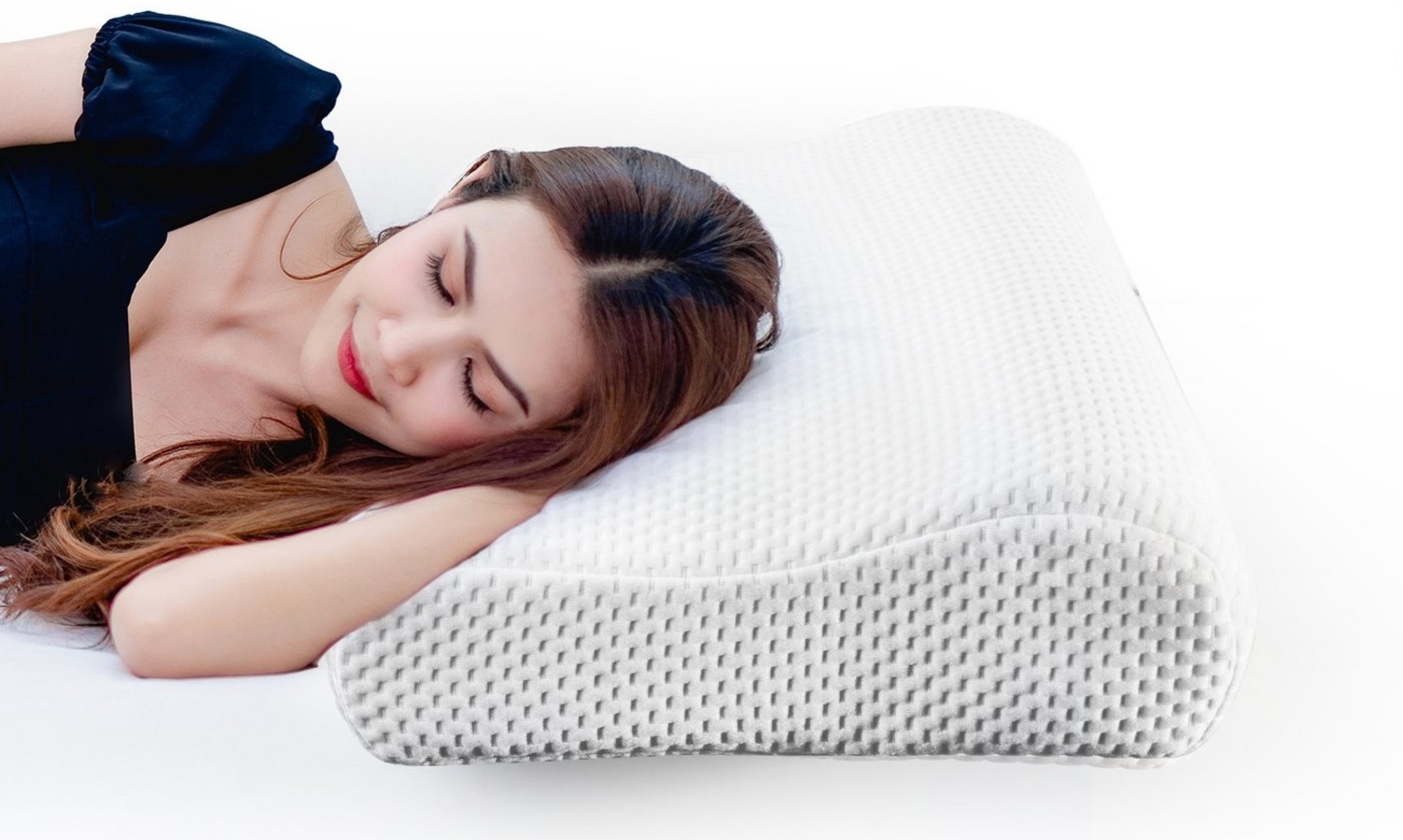 Esun Nackenstützkissen Kopfkissen Memory Foam Kissen, Orthopädisches Nackenstützkissen, Füllung: Rückstellschaum, Seitenschlafer Rückenschlafer Bauchschlafer, Set, für Seiten Rücken Bauchschläfer (57 x 35 x 9/11cm) Bild 1