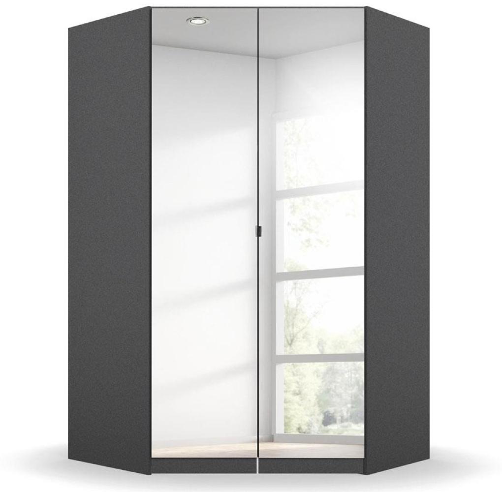 Eckschrank CELLE Kleiderschrak grau metallic Spiegel 117x117 Bild 1