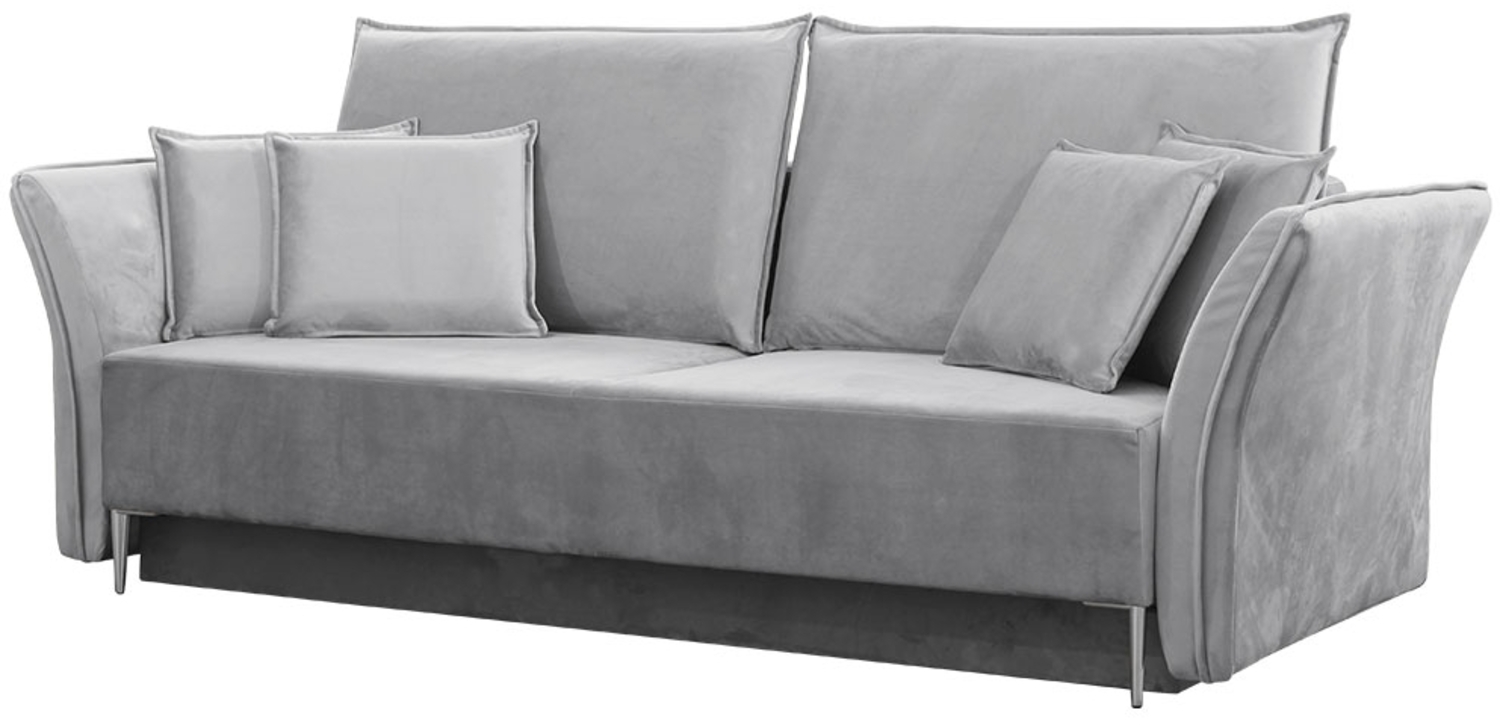 Schlafsofa Mokoli (Farbe: Tiffany 15, Füße: Silber) Bild 1