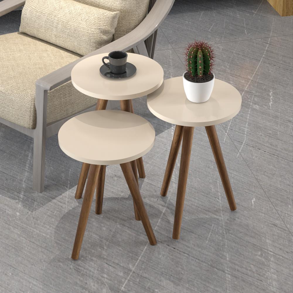 Satztisch Snede 3er Set Creme [en. casa] Bild 1