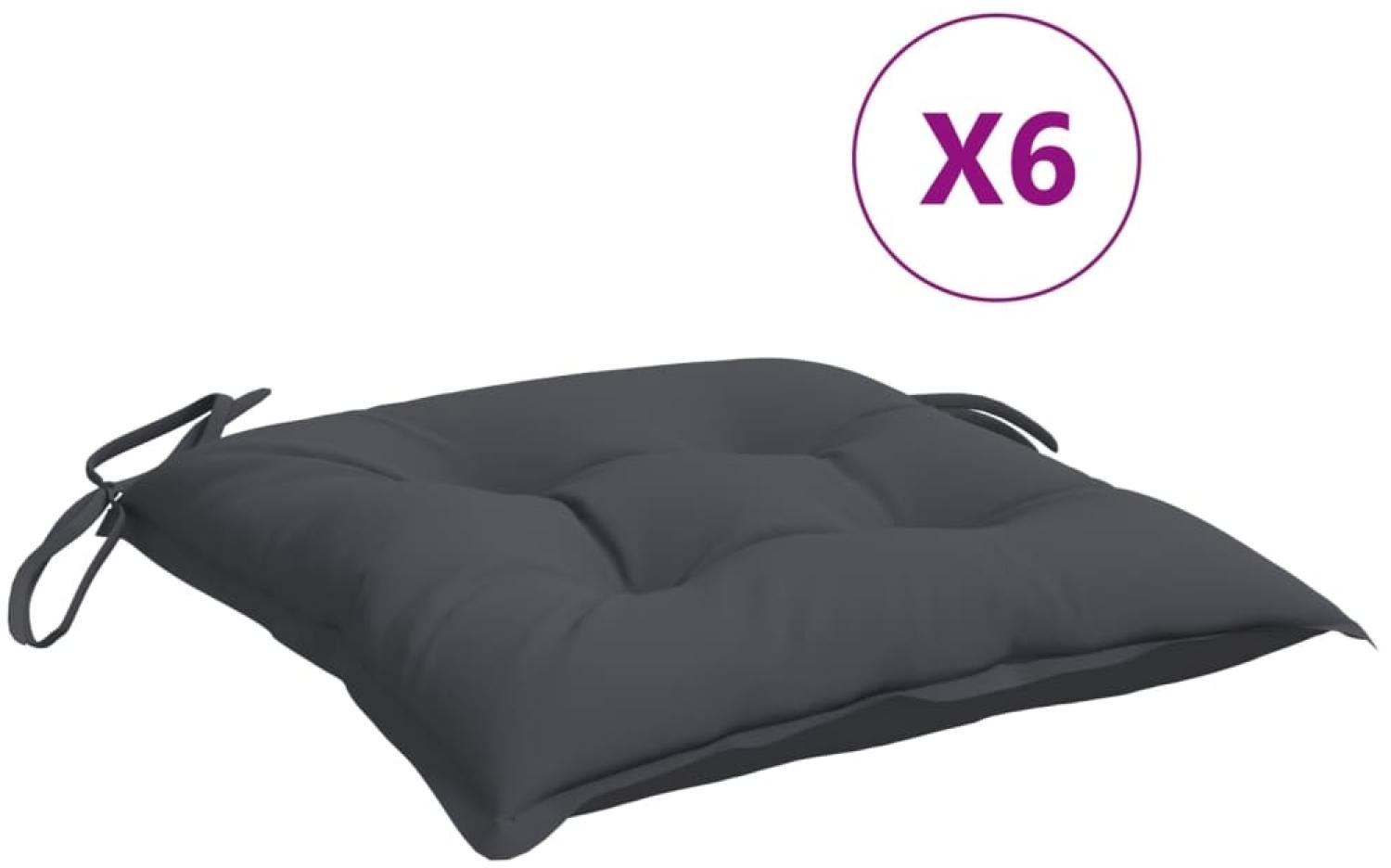 vidaXL Stuhlkissen 6 Stk. Anthrazit 50x50x7 cm Oxford-Gewebe 361509 Bild 1
