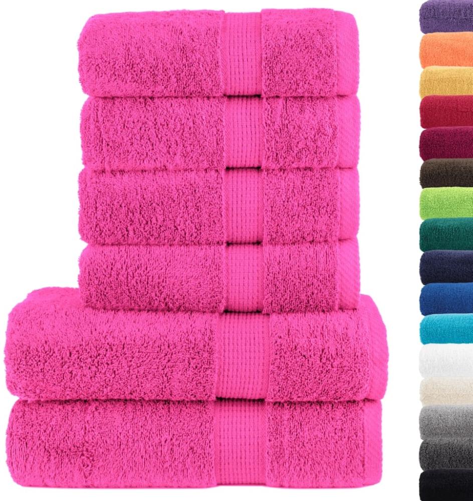 vidaXL 6 tlg. Premium-Handtuch-Set SOLUND Rosa 600 g/m² 137569 Bild 1