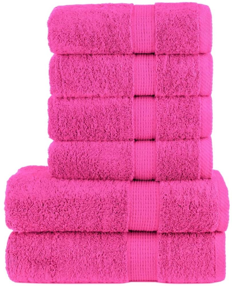 vidaXL 6 tlg. Premium-Handtuch-Set SOLUND Rosa 600 g/m² 137569 Bild 1