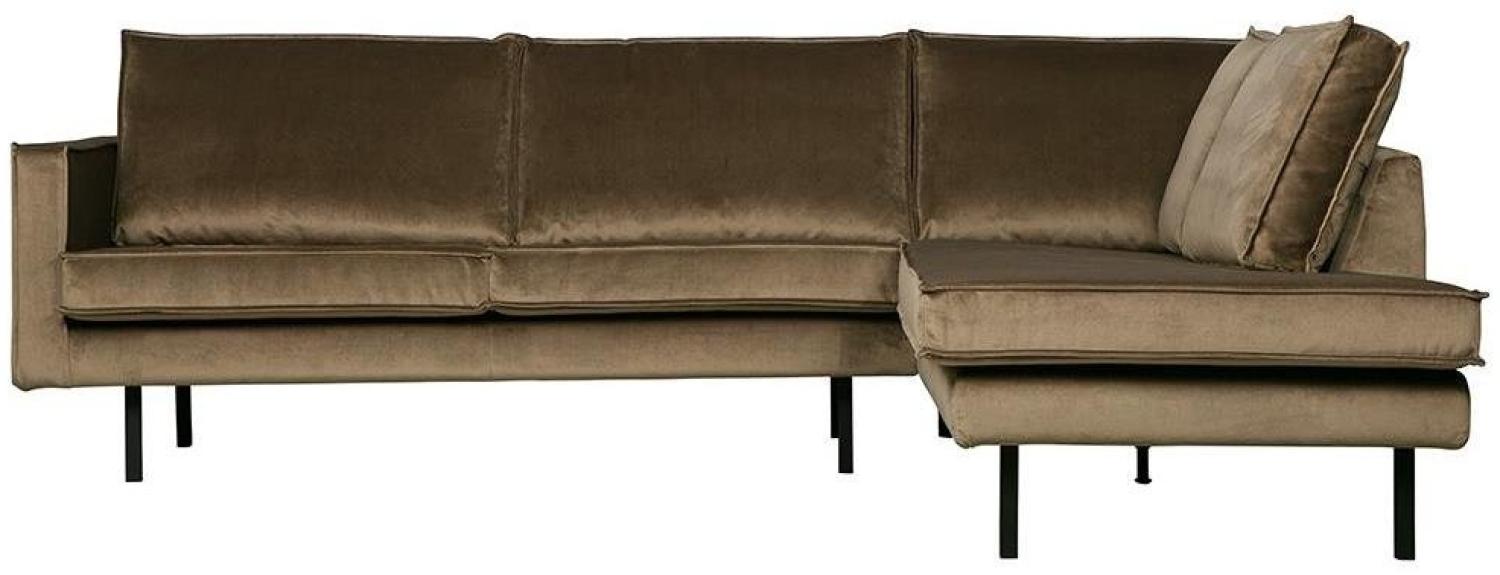 Ecksofa Rodeo Samt, rechts Taupe Bild 1