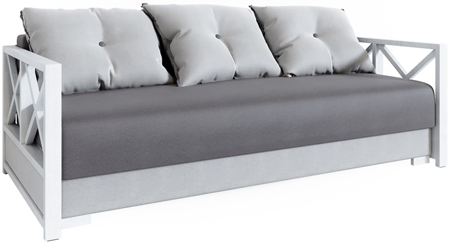 Vitalispa Sofa Grau 210 cm, Memphis Bild 1